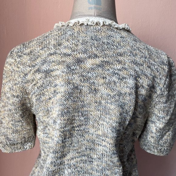 new oatmeal 100% cotton handmade cardigan - Picture 9 of 9